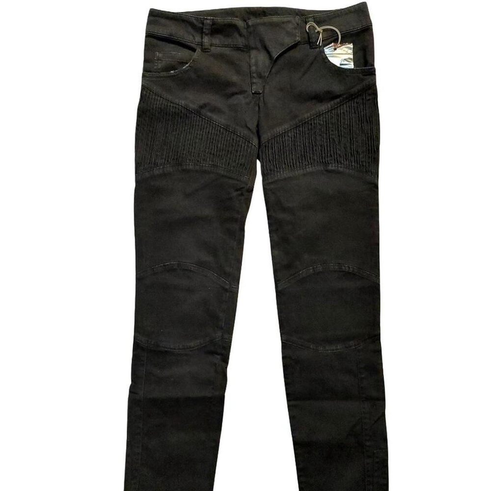 Richmond X Black Cotton Ruched Cropped Skinny Pants Jeans Sz 38 Vintage NWT